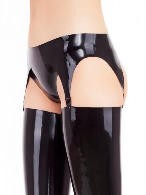 Latex Garter Belt – Adjustable Shiny Stocking Harness