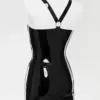 Black Latex Mini Dress - Molded Cups & O-Rings