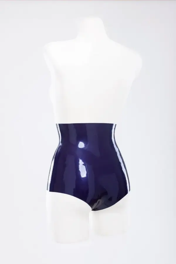High-Waisted Latex Shorts - Metallic Purple Sculpting