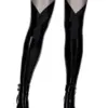 Morgana Toeless Latex Stockings with Pearlsheen Silver and Black Design