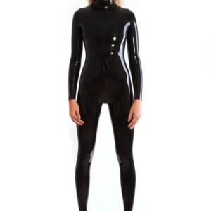 The Ultimate Guide to Latex Catsuits: Finding Your Perfect Style, Fit, and Finish Glossy Black Latex Neck Entry Catsuit with zipperless torso and double crotch zipper