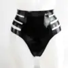 Latex Cutout Briefs - High-Waisted Strappy Design
