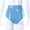 Sue Classic Latex Knickers with Front Bow – Light Blue High-Waist Design