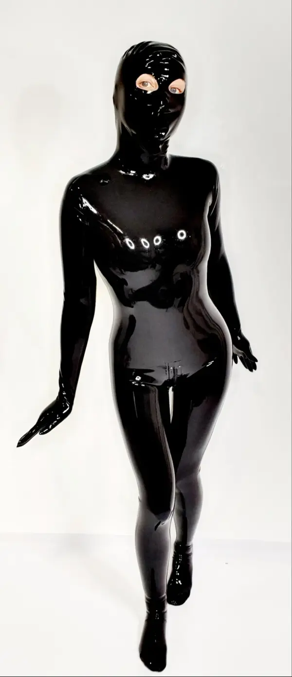 Combination Catsuit Latex Integral Full Cover Rubber Zentai