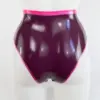 High-Waisted Latex Briefs - Retro Contrast Trim