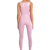 Violet Latex Sleeveless Catsuit – Zipperless One-Piece Bodysuit