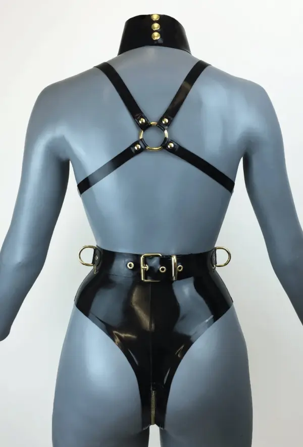 Latex Open Cup Cage Bra