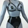Latex Open Cup Cage Bra