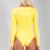 Yellow Latex Swimsuit - Scoop Neck & Zipperless Fit