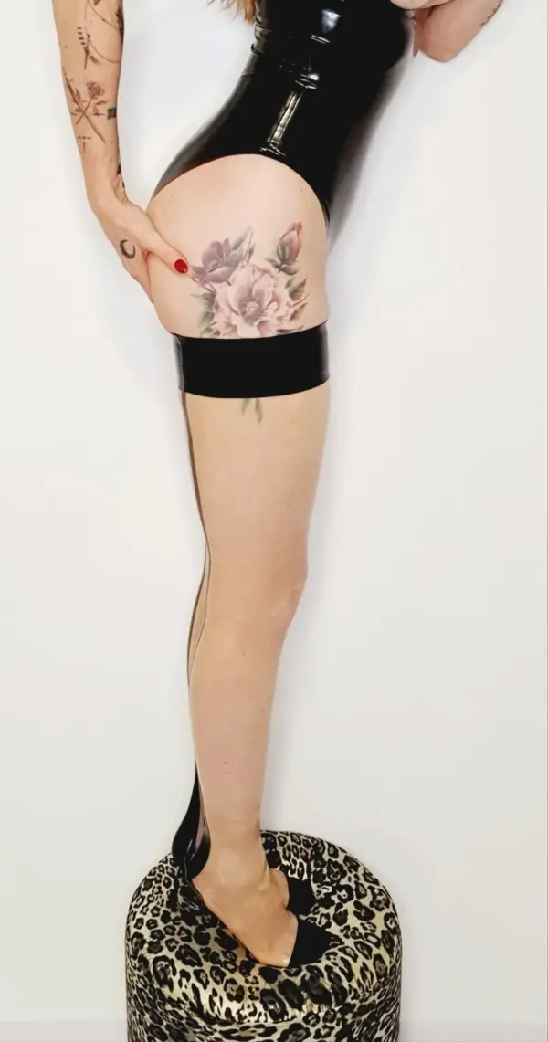 Transparent Latex Stockings - Black Seam Anti-Slip Design