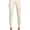 White Latex Leggings with Double Slider Crotch Zipper