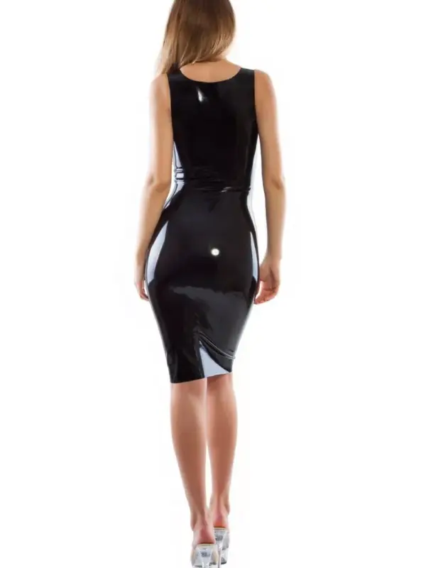 Sleeveless Rubber Pencil Dress back view