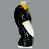 Men's Latex Contrast Polo Shirt - Stud Collar Slim Fit