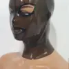 Smoke Transparent Latex Hood - Tear Eyes & Contrast Trim