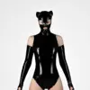 Latex Cat Mask with Open Mouth & Back Zipper