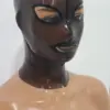 Smoke Transparent Latex Hood - Tear Eyes & Contrast Trim