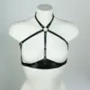 Minimalist Latex Harness Bra with halter neck and O-ring details