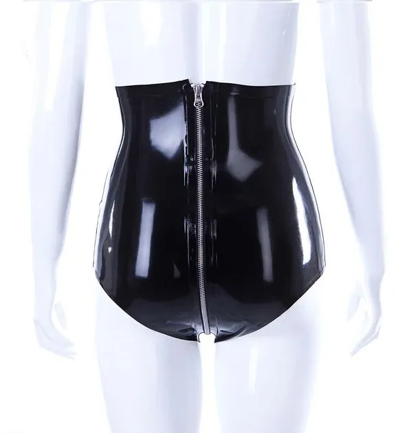 High Waist Latex Knickers with Full-Length Zipper