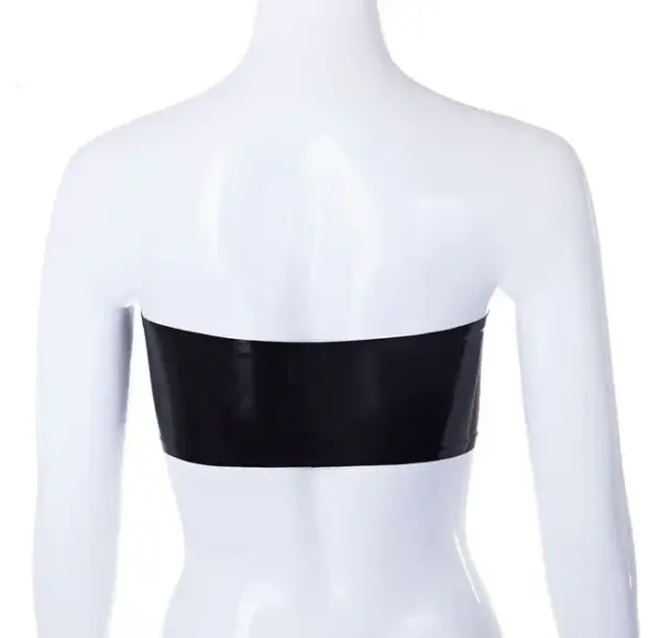 Bridget Latex Tube Crop Top – Sleek Strapless Design