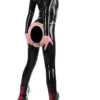 Voiceless Open-Crotch Latex Catsuit with Back Zipper