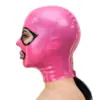Pink Latex Hood - Eyelash Trim & Back Zipper