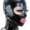 Classic Black Latex Hood - Round Eyes & Rear Zipper