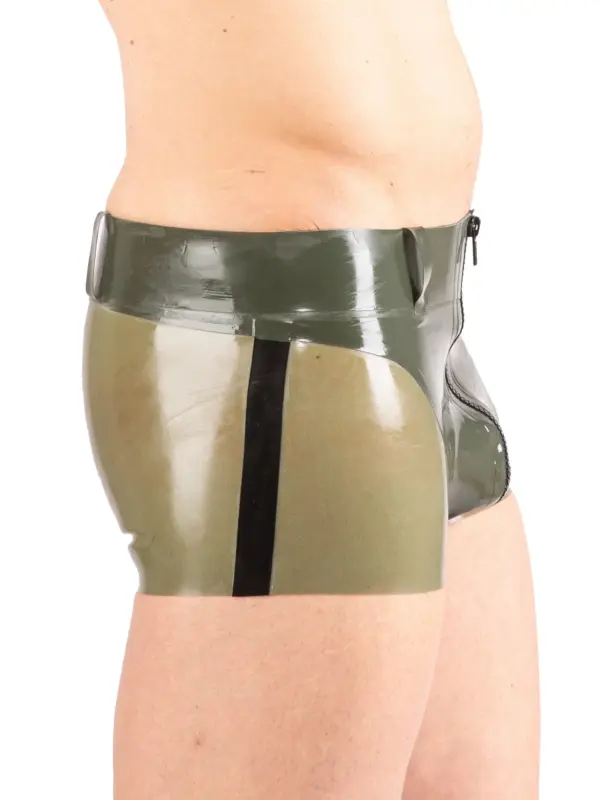Tactical fetish underwear with zipper pouch and belt detail