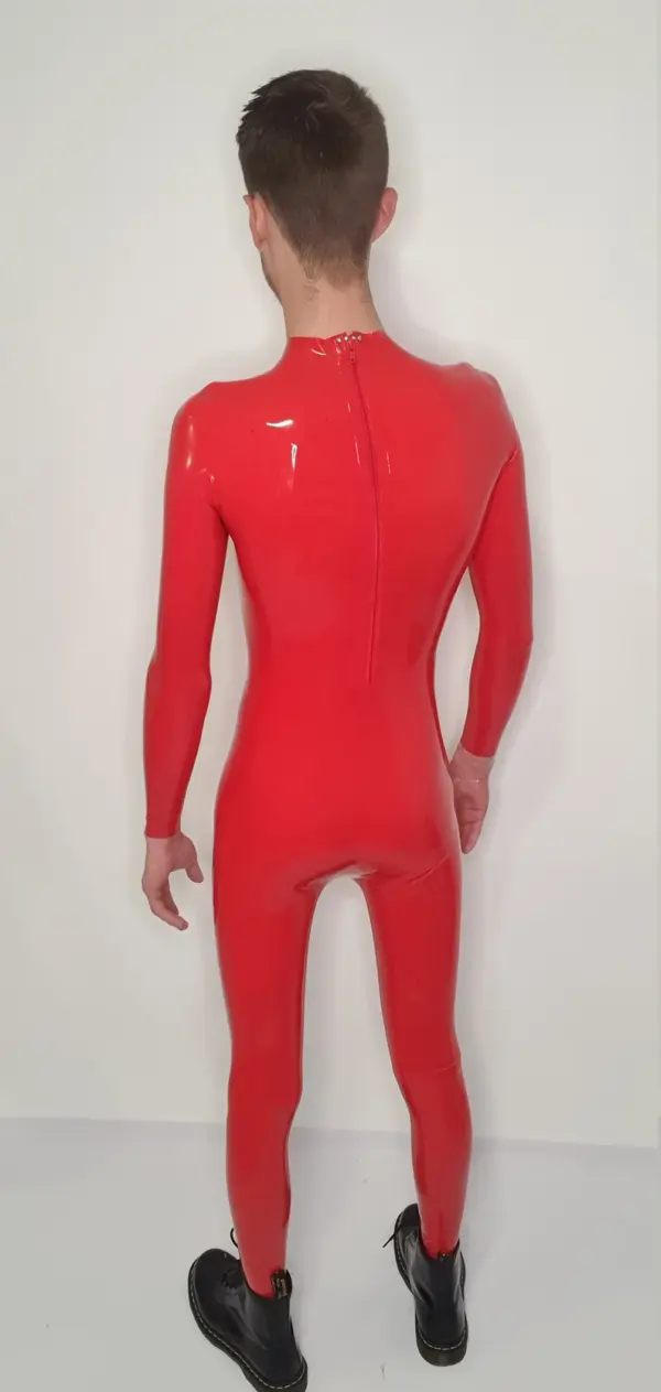 Luxe Red Latex Catsuit - 3D Contour & Dual Zip