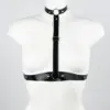 Heavy Latex Harness Bra T-shaped with O-ring detail front view