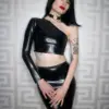 Khaos Latex One-Sleeve Crop Top