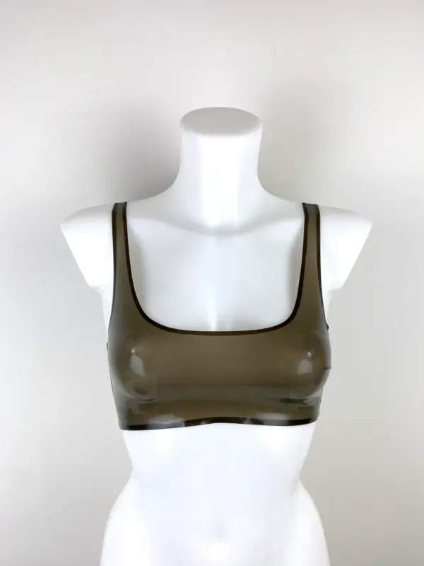 Scoop Neck Latex Bralet Crop Top – Low Back | Handmade Minimalist Rubber Bra