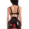 Vintage-Inspired Latex Girdle with Red Trim and Back Lacing