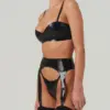 High Shine Latex Lingerie Set - Bra, Garter & Thong