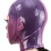 Translucent 8-Panel Latex Hood - Purple & Trimmed