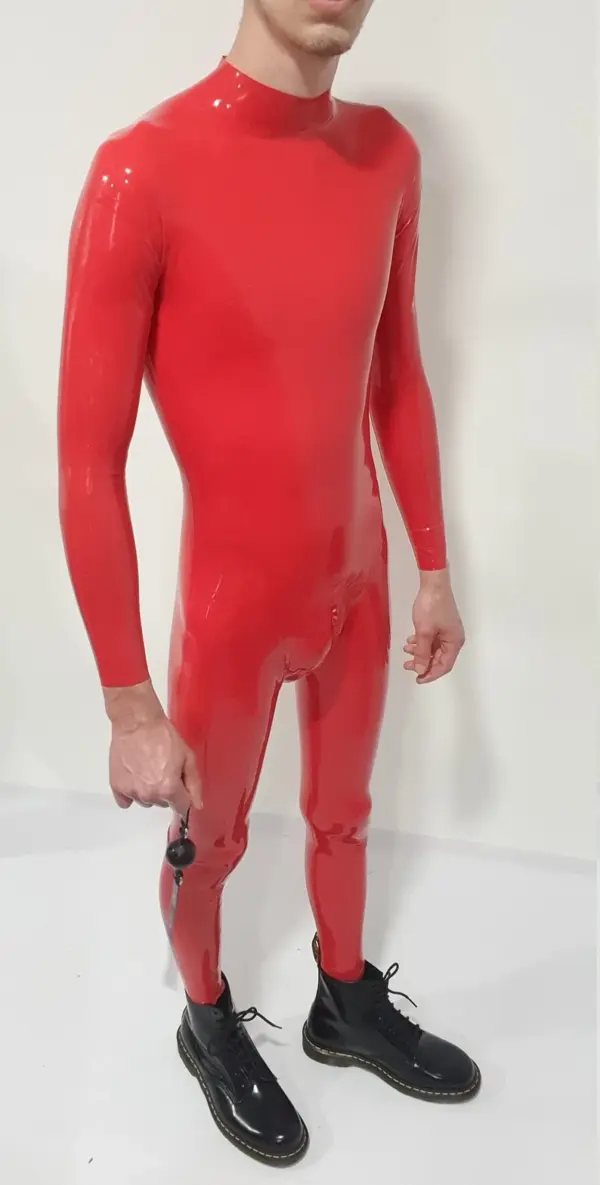 Luxe Red Latex Catsuit - 3D Contour & Dual Zip