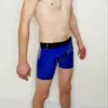 Blue fetish underwear boxers worn by male model