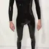 Basix Men's Latex Catsuit - Triple Zipper & Footless