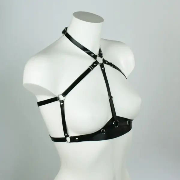 Minimalist Latex Harness - Adjustable Halter Bra