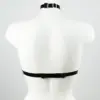Minimalist rubber harness bra back view with adjustable sliders