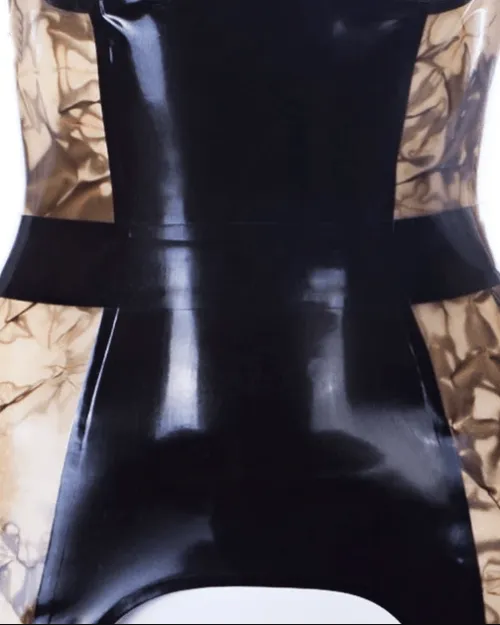 Aria Paneled Latex Merrywidow with Crystal Side Panels and Six Garters