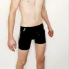 Black latex underwear boxers worn by male model