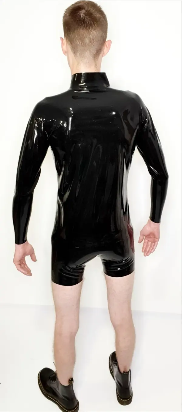 Reinforced seams and stainless steel rivets on black rubber jacket