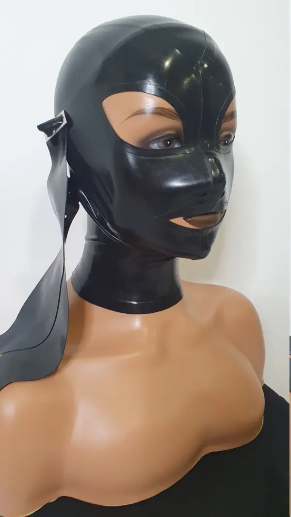 Latex Slave Hood - Removable Eye & Mouth Covers