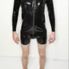 Men's Latex Zip Jacket - High Collar & Reinforced Seams