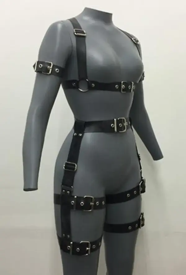 Double Layer Latex Bondage Harness Set - Waist & Thighs