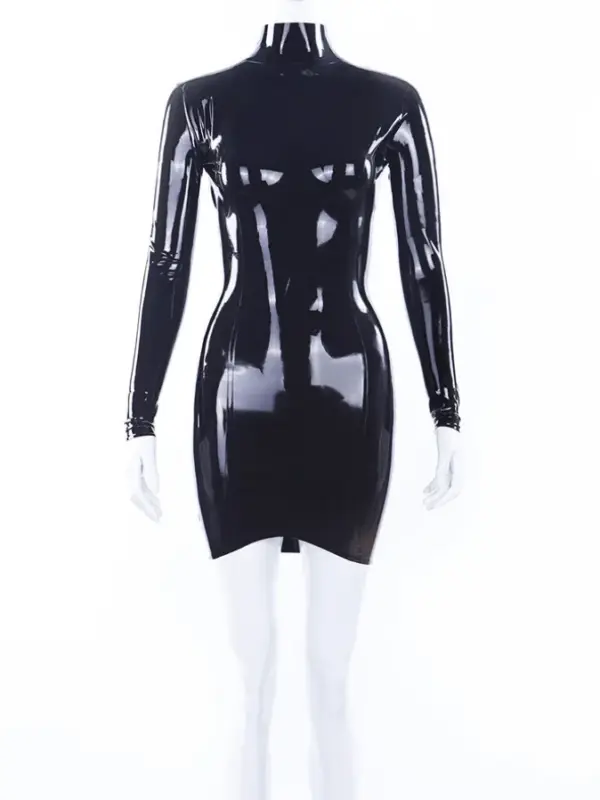 T Latex Mini Dress – Sleek, Sexy, and Sculpting
