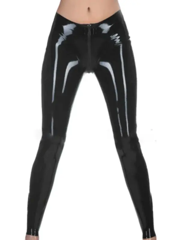 Latex Crotch Zip Leggings