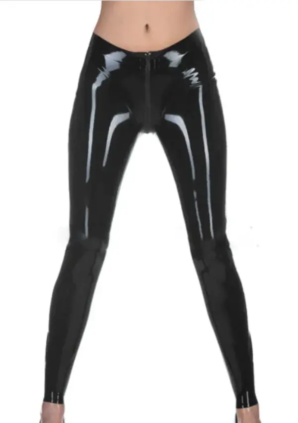 Latex Crotch Zip Leggings
