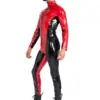 Blazing Bicolor Latex Catsuit - Red & Black Front Zip