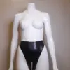 Extreme High-Waist Latex Thong with Full-Length Crotch Zip